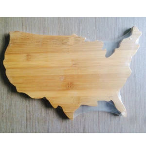 <span class=keywords><strong>Planche</strong></span> de service et <span class=keywords><strong>planche</strong></span> à découper en bambou en bois en forme de carte américaine écologique - Product Image 6