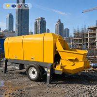 Pompe à béton hydraulique robuste sur remorque, portable, avec moteur diesel, pour la construction de fondations