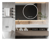 Meubles-lavabos de salle de bain suspendus au mur avec miroir, avec dessus en pierre flottante moderne, comptoir en marbre et lavabo intégré