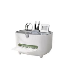Boîte à mouchoirs multifonctionnelle en plastique avec couvercle, design moderne et simple pour salon, cuisine, coiffeuse, rangement domestique