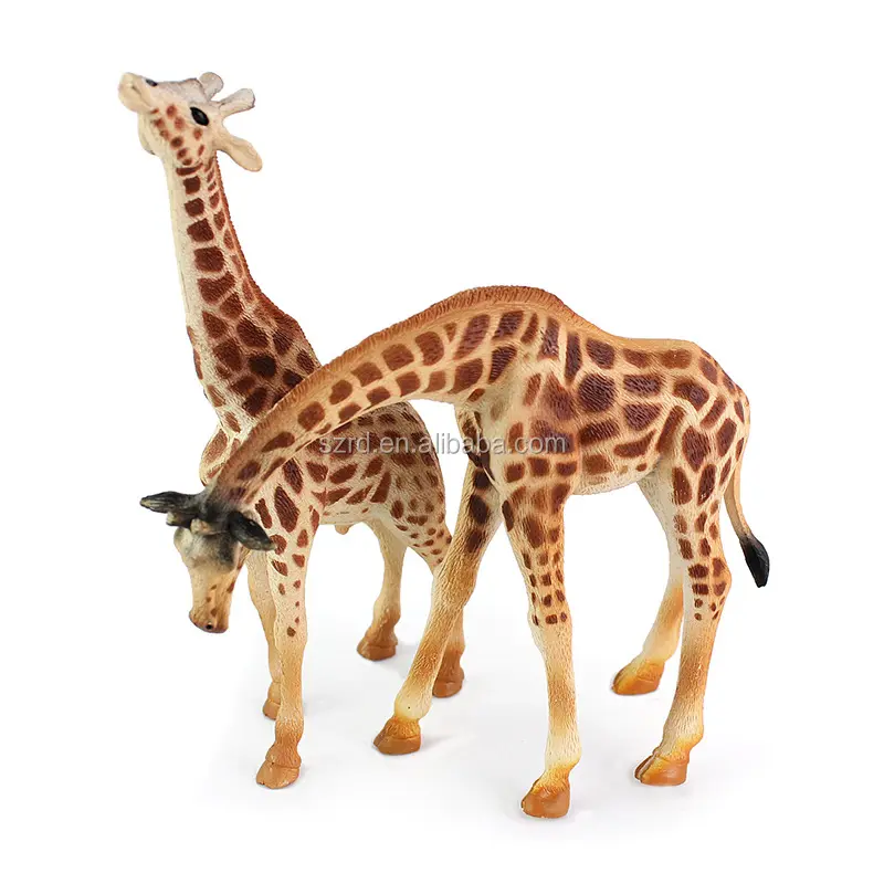カスタムリアルハードPVCプラスチック動物キリンモデル子供のおもちゃ