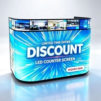 Écran LED incurvé portable pour comptoir d'accueil, affichage vidéo mobile pour exposition, salon professionnel, publicité vidéo, promotion d'événements