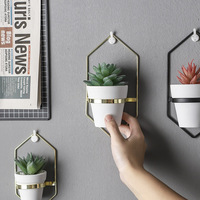 Pots suspendus pour fleurs et plantes, décoration murale géométrique en céramique blanche, pots suspendus pour la décoration de la maison et du jardin