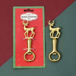 Ouvre-bouteille de Noël doré en alliage de zinc avec tournevis, motif Père Noël et bonhomme de neige, cadeau de fêtes, marque AX, 16*8cm - Product Image 4