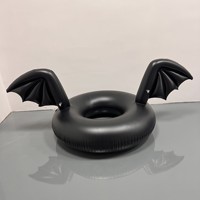 Bouée gonflable ailes de chauve-souris noires pour Halloween, grande flotteuse de piscine pour adultes, idéale pour les fêtes à la plage