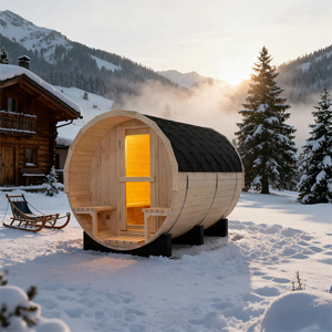 공장 가격 견고한 목재 실내/실외 배럴 사우나 현대적 디자인 캐빈 전통적인 2-6인용 - Product Image 1