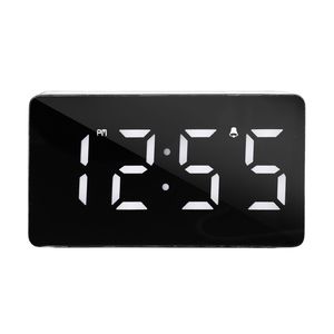 <span class=keywords><strong>Mini</strong></span> horloge électronique Simple LED numérique muet alimenté par USB haute qualité ABS plastique miroir Design bureau réveil - Product Image 1