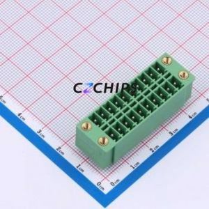 DB2EVHBM-3.5-2*10P-GN Plug-in Terminal Block Through hole,P=3.5mm Board-to-Board / Socket - Closed Screw Fixing 2x10P 3.5mm - Product Image 1