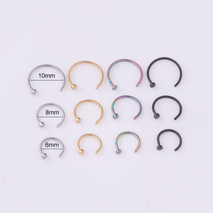 Anillo <span class=keywords><strong>de</strong></span> Acero Inoxidable PARA LA Nariz Falsa, <span class=keywords><strong>Piercing</strong></span> con Clip en C, para el Tabique <span class=keywords><strong>DE</strong></span> LA Nariz, para Mujer - Product Image 2