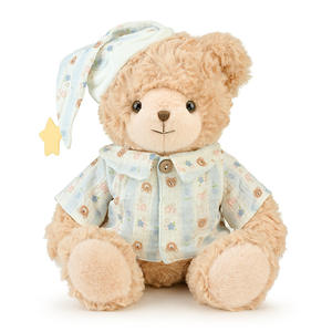 Ours en peluche doux avec pyjama et bonnet <span class=keywords><strong>de</strong></span> nuit, jouet en peluche <span class=keywords><strong>pour</strong></span> enfants, cadeau, compagnon <span class=keywords><strong>de</strong></span> sommeil confortable <span class=keywords><strong>pour</strong></span> garçons et filles - Product Image 1