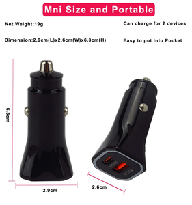 2024 Venta caliente de alta calidad <span class=keywords><strong>Mini</strong></span> QC3.0 + PD18W cargador de teléfono móvil cargador de coche USB barato para <span class=keywords><strong>Iphone</strong></span> para Samsung Galaxy - Product Image 5