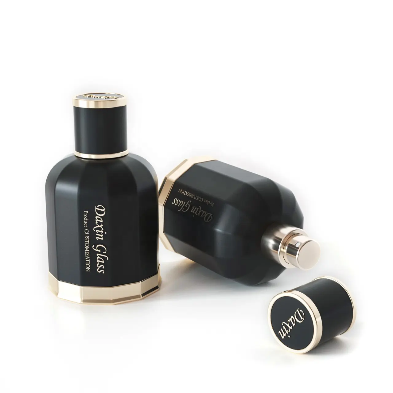 Пустая Роскошная высококачественная матовая черная бутылка для духов объемом 30 мл, 50 мл, стеклянный флакон для духов с ароматом Oud Oil 100 мл