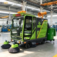 Balayeuse routière hydraulique 240L à quatre roues pour parcs d'affaires, campus de bureaux et routes municipales