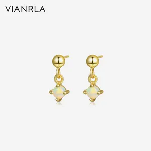 Vianrla 18K vàng bông tai đồ trang sức đầy màu sắc đá tai đinh tán thời trang của phụ nữ đồ trang sức Laser biểu tượng tùy chỉnh