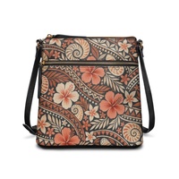 Sac à bandoulière portable pour femme avec motif floral tropical et coquillages, fermeture éclair, idéal pour le quotidien, les voyages, l'église, le shopping et les sorties.