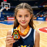 Médaille de basket-ball triangulaire personnalisée, médaille sportive en métal gravée sur mesure