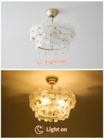 Ventilateur de plafond en cristal doré de 20 pouces avec prises pour lampes, style Mid-Century, moteur réversible à 6 vitesses, télécommande