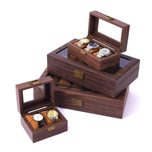 Boîtes de présentation et de rangement pour montres en cuir PU texturé effet écorce, à 2, 3, 6, 10, 24 et 12 compartiments - Product Image 2