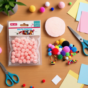 Ilan Bolita Pompom 1.5Cm 60Pcs Melocoton Fournitures d'artisanat - Product Image 2