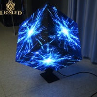 Lionled personnalisé publicité commerciale LED Lightbox signe Cube écran d'affichage 5 côtés 480*480 P2.5 pour les affaires en libre-service