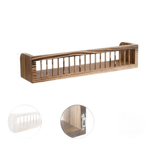 Wooden <b>Wall</b> <b>Mounted</b> Kitchen Spice Rack Rectangle Durable Multipurpose Storage <b>Shelf</b> For Kitchen Bathroom Living Room - Product Image 3