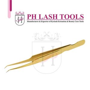 Or Pince À Épiler À Cils avec Base Coupée Conception, Volume et L'isolement pincettes 6mm 45 degrés, Pince À Cils de Marque Privée - Product Image 5