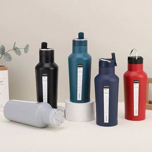 Customize Stainless Steel Tumbler Double Wall Travel Sport Wine Bottle Vacuum <b>Straw</b> Cups <b>with</b> Handle - Product Image 1