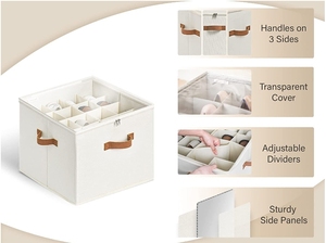 Contenedores de Almacenamiento de Zapatos Cuadrados Grandes y Modernos, Cajas de Almacenamiento de Zapatos Plegables de Tela, Organizador para Armario, Material Plástico, Bolsa de Uso General - Product Image 5