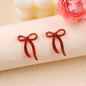 هدية عيد الحب أقراط أكريليك لامعة متعددة الألوان على شكل فيونكة أقراط أنيقة للنساء هدية - Product Image 5