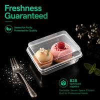 Boîte à sandwich rectangulaire transparente de qualité alimentaire avec compartiments pour deux sandwichs, conteneur jetable transparent à emporter