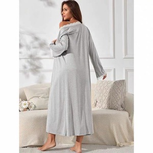 Grosir OEM Piyama Wanita Gaun Tidur Wanita Pakaian Tidur Custom Set 2 Potong Baju Santai Katun Gaun Tidur untuk Wanita - Product Image 4