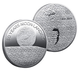 Pièce commémorative plaquée argent de l'atterrissage lunaire, 50e anniversaire, objet de collection, artisanat, décoration intérieure, cadeau - Product Image 5