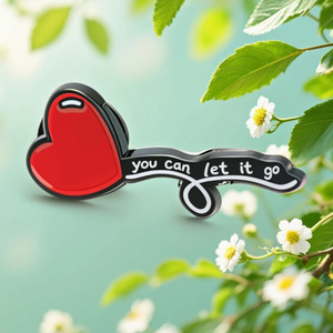 Độc đáo tình yêu trái tim bóng hình dạng Trâm pin, 'bạn có thể để cho nó đi' lời bài hát được thiết kế Phụ kiện cho trang phục hàng ngày của phụ nữ - Product Image 3