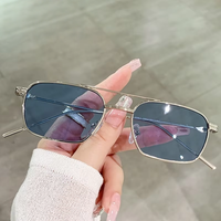 Kacamata Hitam Wanita Gaya Korea 3567 Full Frame Double Beam Blush UV400 Bingkai Sempit Populer di Internet