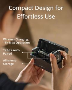 Mic 2 <b>Wireless</b> <b>Microphone</b> Kit Portable and Compact Wide Compatibility 18-hour Battery Life <b>Wireless</b> Transmission - Product Image 3