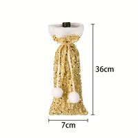 Nouvelle pochette en peluche à sequins pour bouteille de vin de Noël, décoration de table à manger chinoise