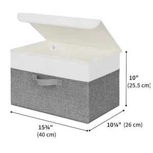 Scatola portaoggetti rettangolare pieghevole in tessuto di alta qualità con coperchio, grande capacità, organizer <span class=keywords><strong>per</strong></span> vestiti, scarpe e giocattoli <span class=keywords><strong>per</strong></span> sala giochi, <span class=keywords><strong>cameretta</strong></span> e <span class=keywords><strong>armadio</strong></span> - Product Image 2