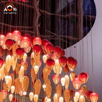 Luminaire de plafond LED en cascade de gouttes de verre Aoyi Lighting - Décoration romantique et ambiance chaleureuse pour les espaces commerciaux haut de gamme - Garantie de 5 ans