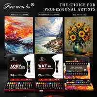 Ensemble de peinture à l'aquarelle 12/24 couleurs (12 ml, 0,4 oz) - Pigments riches, peinture à l'huile vibrante non toxique, ensemble de peinture acrylique pour artistes professionnels
