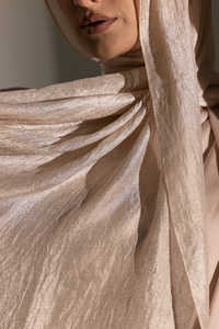 2024 liso Color sólido seda borde ligero brillo liso plisado gasa Hijab pañuelo para la cabeza chal bufandas - Product Image 6