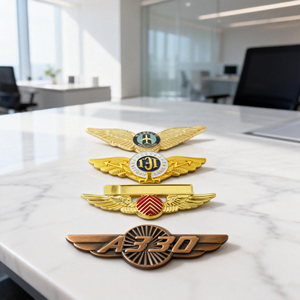 공장 직접 판매 금속 천사 날개 브로치 핀 사용자 정의 로고 - Product Image 2