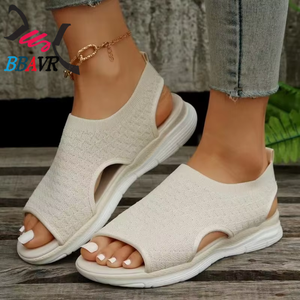 Sandalias de Playa para Mujer, Punta Abierta, Transpirables, Parte Superior de Tela Jacquard, Ligeras, Absorbentes de Sudor, Secado Rápido, Antideslizantes, para Verano y Exteriores - Product Image 2