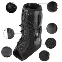 Attelle de cheville à lacets avec éclisses latérales rigides, support de compression SEBS pour l'avant-pied, respirante et ajustable