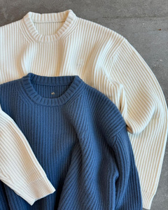 Custom LOGO Men <strong>Sweater</strong> Pullover Loose Wool Knitwear Crew Neck Long Sleeve <strong>Knit</strong> Top Knitted Designer <strong>Knit</strong> <strong>Sweater</strong> for Men - Product Image 4