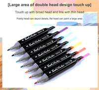 36 couleurs marqueur à double tête dessin animé débutants couleur chair couleur peau noire peinture dessin animé peint à la main