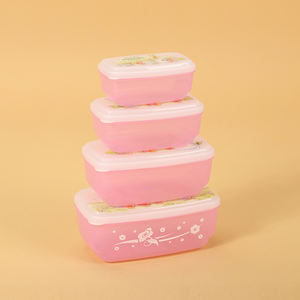 Ensemble de 4 boîtes alimentaires pour enfants d'âge scolaire, contenants de stockage alimentaire, 4 en 1, boîtes à goûter pour enfants avec impression de dessins animés personnalisés - Product Image 2