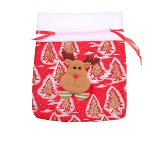 ถุงของขวัญคริสต์มาสผ้าลินินคุณภาพสูงลายการ์ตูนใหม่พร้อมโลโก้สั่งทำพิเศษ ถุงของขวัญซานตาคลอส - Product Image 4