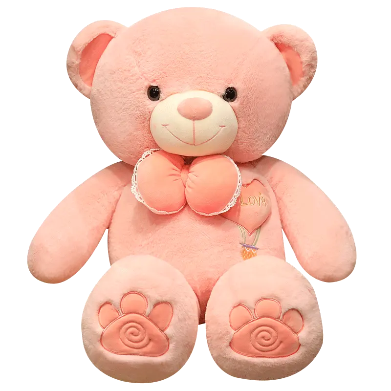 Yangzhou fabricante original Nuevo Amanecer venta al por mayor suave peluche dulce oso muñeca con pajarita bordado logotipo para el Día de San Valentín