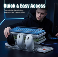 Support de clavier pour ordinateur de bureau, support en acrylique à 3 niveaux, rangement pour clavier et souris de jeu, présentoir pour clavier mécanique