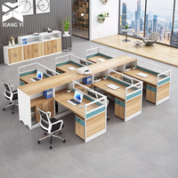 Bureau de travail modulaire personnalisé en usine, 6 postes de travail, mobilier de bureau pour immeubles de bureaux, hôpitaux, table de bureau